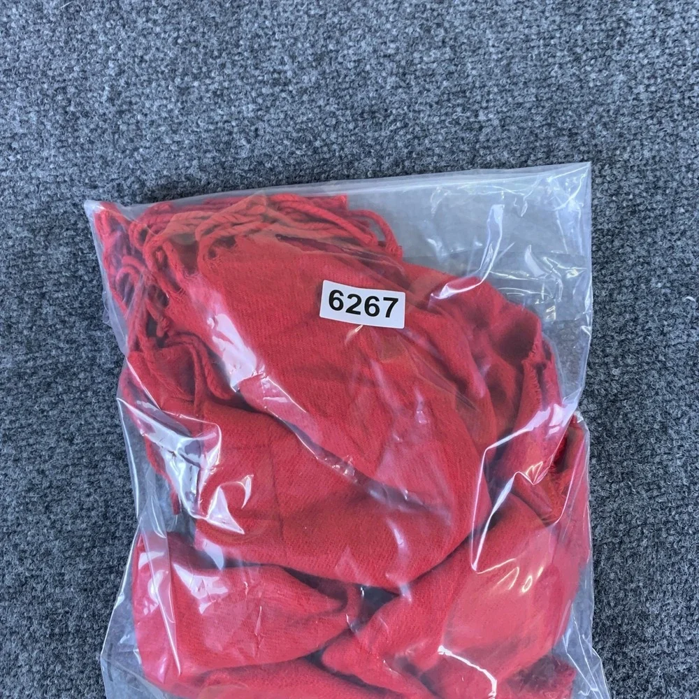 Cejon Scarf Women One Size Red Good Tasseled Fringe Rectangular Knit Italy